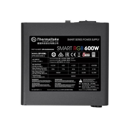 Thermaltake ATX 600W Smart RGB 600 80+ (24+4+4pin) APFC 120mm FAN Color-2
