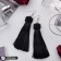 Earrings "Brushes" romance, black color in silver, brush length 9 cm