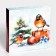 New Year. Box under 16 sweets "bullfinch", 17.7x17.7x3.8 cm, confectionery packaging