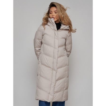 Coat insulated winter female, size 50, light-gray color-9