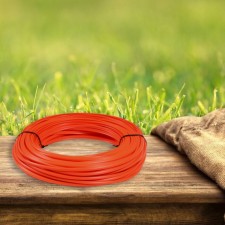 Smooth artificial rattan 7 mm 100 m half a pipe (orange)