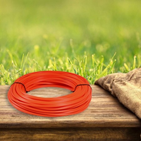 Smooth artificial rattan 7 mm 100 m half a pipe (orange)