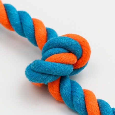 Toy training cable "3 knots", up to 33 cm, up to 55 g, blue/orange-3