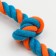 Toy training cable "3 knots", up to 33 cm, up to 55 g, blue/orange