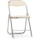 Fold 1 Metal Carcass chair, metal/eco -leather, chrome/beige 43x40x77 cm