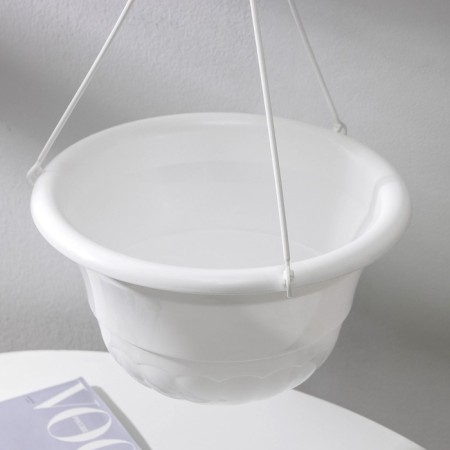 Street Kashpo for flowers suspended "grace", 4.5 l, white color-1