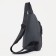 Male sling bag from textiles, headphone opening, gray color