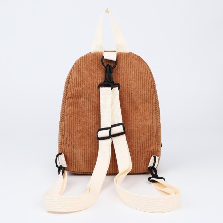 School textile backpack, 22x24x12 cm, beige color-4