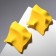 Earrings Metal "brightness" rhombus, yellow color