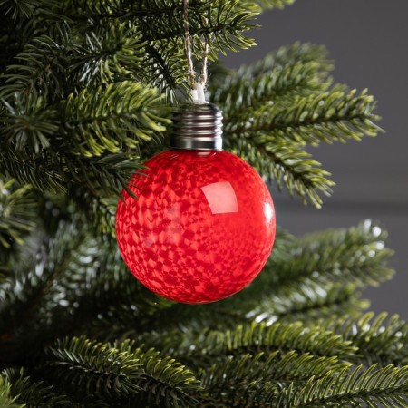 Christmas ball "Fire ball" d = 8 cm, 1 LED, LR44x3 (in the set), glow warm white-1