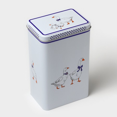 Bank for bulk products "geese", 2.7 liters, 13.5 x 9.5 x 21.5 cm, tin-2