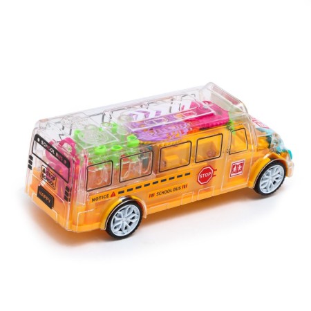 Lifting bus, light and sound, works from batteries, yellow color-2