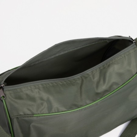 Sports bag on lightning, adjustable belt, khaki color-2