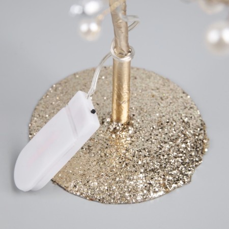 LED bush "Drops of dew" 35 × 26 × 3 cm, 10 LED, constant glow, from batteries CR2032x2 (complete), glow warm white-3