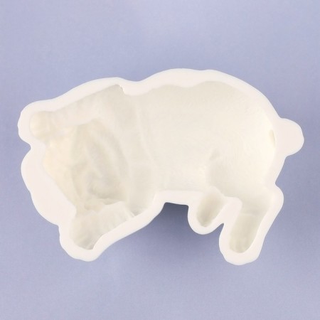 Mold "dog", silicone, 9.5 × 7 × 3.2 cm, white color-1