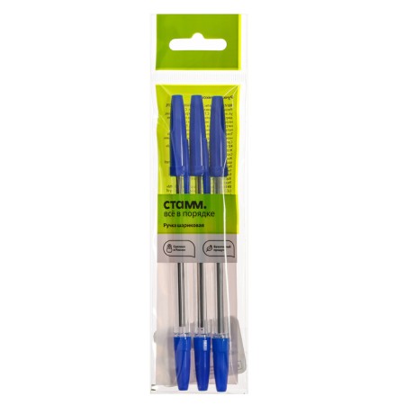 Set of ball pens, 3 pieces, Istanm Optima Blue, Node 1.0mm, package with euro suspension-3