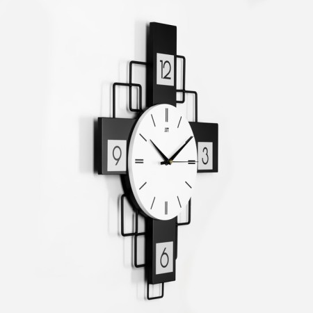Wall clock, series: loft, "Scandinavian geometry", discrete move, 49.5 x 38 cm, d-21cm-2