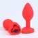 Anal traffic jam-hoods, with a crystal heart, Soft silicone, 28 x 75 mm, red
