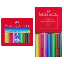Pencils 24 colors Faber-Castell Grip 2001 three-sided, in a metal box