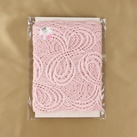 Lace elastic fabric, 180 mm × 2.7 ± 0.5 m, powder color-4