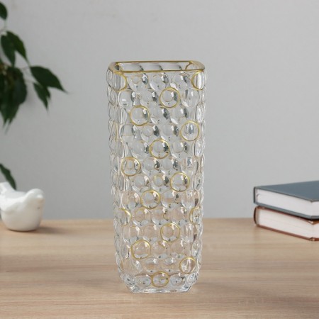 VAZA Glass "Alma Galant" circles, 24x10 cm, transparent-1