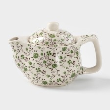 Keramic teapot “Vignettes”, 350 ml, metal sieve, green color