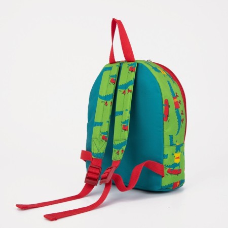 A backpack with a zipper, green color-1