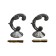 Hook for curtains ks002, one -rod, color chromium