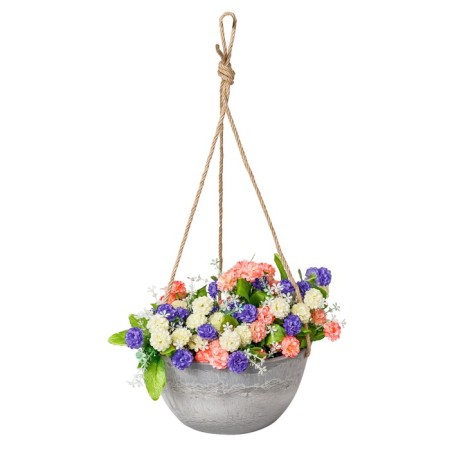 Kashpo for flowers suspended, 4 liter light charcoal 25.5x25x12.7cm-1