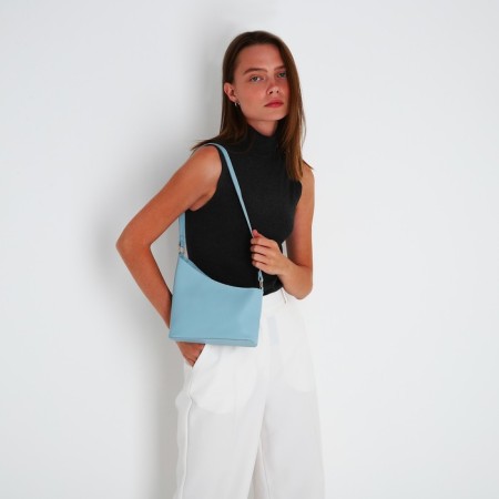 Bag Cross-Bodi with a zipper, blue color-8