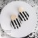 Earrings Assorted "ladies" parallels, black and white color in gold