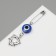 Pin-Galism-Summarian “Fulfillment of desires”, dolphins, 2.2cm, white-blue color in silver