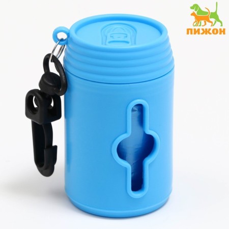 Container for cleaning packets for dogs 7 x 4 cm, blue