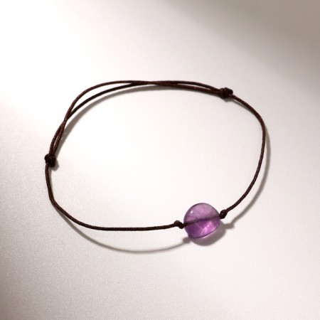 Amethyst wishes on the brown thread, the length is regulated-1