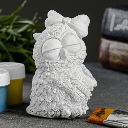Figure for coloring "Owl with bow" 10x7x6cm