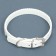 A collar with rows of 4 rows and rhinestones on a buckle, 38 x 1.5 cm, Osh 26-33, white