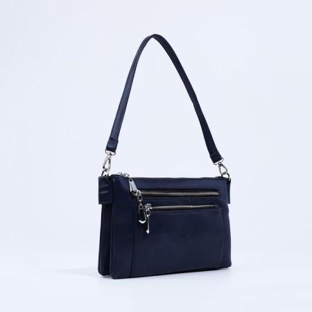 Bag Cross-Bodi with a zipper, blue color-2
