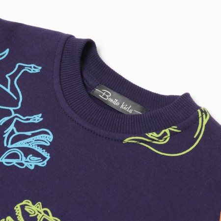 Sweatshirt for a boy, dark blue/dino color, height 116 cm-1