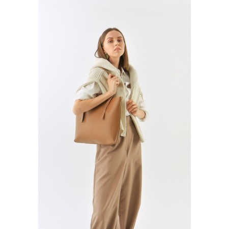 Zipper bag with lightning, the color is light brown-3