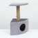 Animal house corner, jute, 35 x 35 x 64 cm, gray