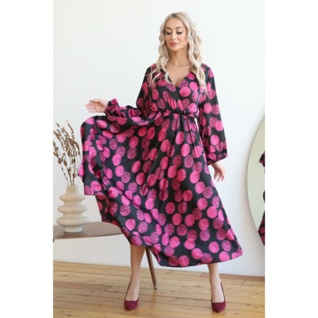Female dress, size 46, black-pink color-9