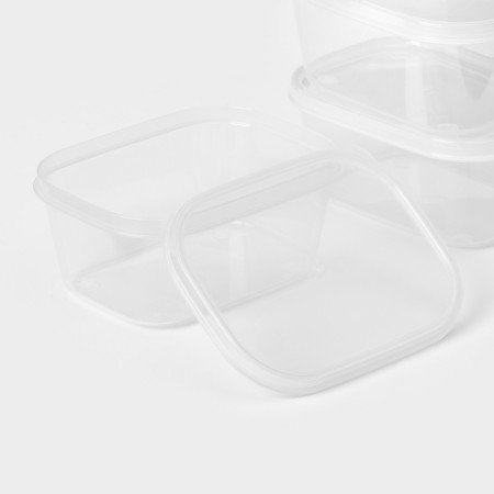 A set of food shares, 3 pcs, 500 ml, rectangular, transparent-2