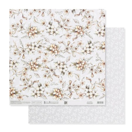 Scrapbooking paper "delicate wedding flowers", 30.5 x 32 cm, 190 g/m²-1