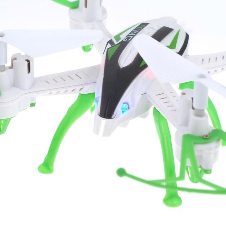 A quadrocopter radio -controlled Skydrone works on the battery, the color is green-4