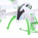 A quadrocopter radio -controlled Skydrone works on the battery, the color is green
