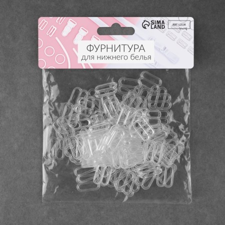 Straps regulator, plastic, 15 mm, 100 pcs, transparent color-2