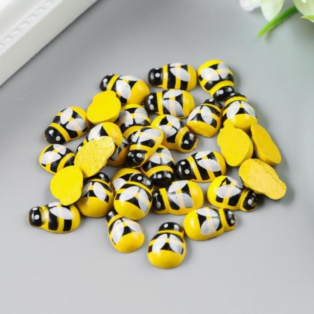 Decor for creativity wood "yellow bee" set of 30 pcs 0.9x1.3 cm