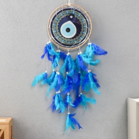 Dreams of Dreams from the evil eye "blue-blue feathers" 60x15x0.7 cm