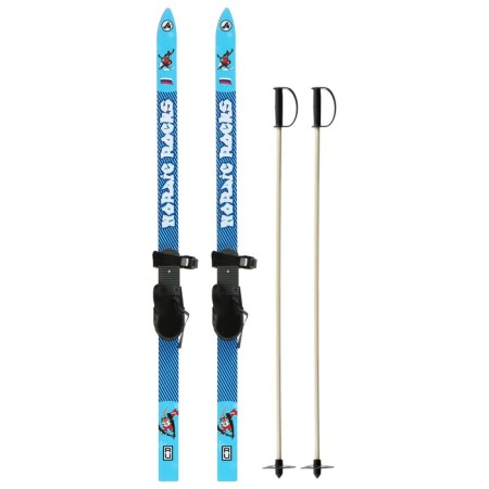 Ski -adolescent kit: skis 120 cm, sticks 90 cm