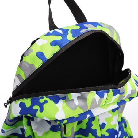 Waterproof backpack with lightning, 3 pockets, green color-5